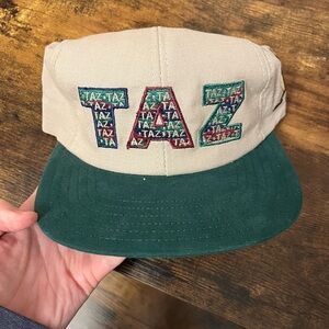Beige and Green TAZ Cap